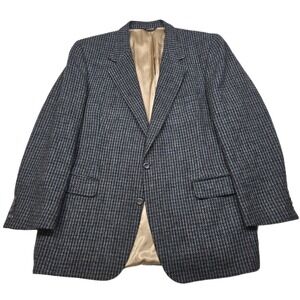 Bill Blass Tweed Blazer Jacket Mens 46R 46‎ Gray Red Wool Classic Fit Sport Coat